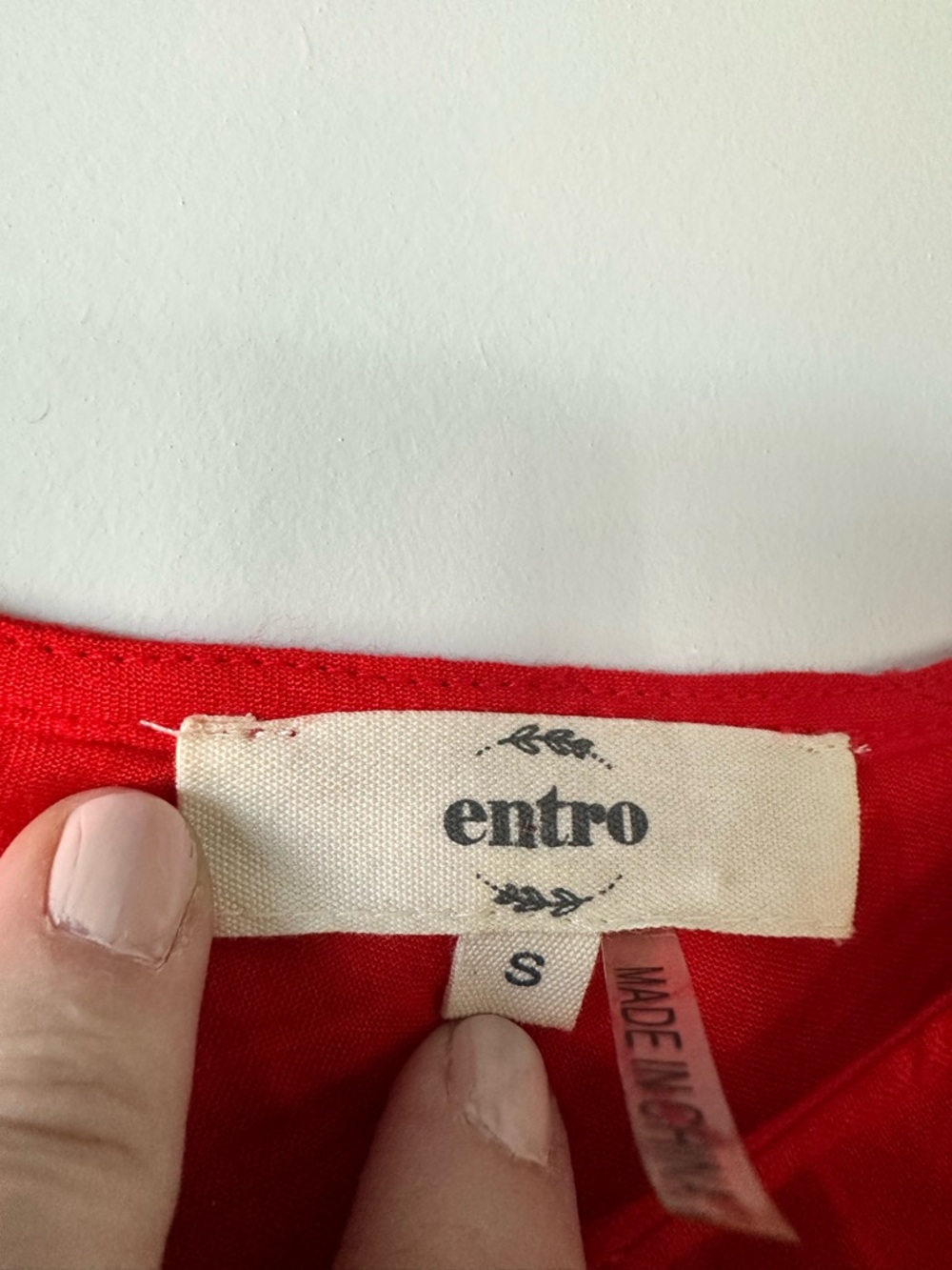 entro One Shoulder Embroidered Ruffle Red Top - Picture 5 of 5